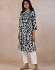 Indigo Printed Muslin Kurta