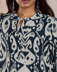 Indigo Printed Muslin Kurta