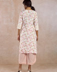 Off White Printed Straight Kurta