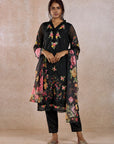 Black Embroidered Kurta Set
