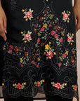 Black Embroidered Kurta Set