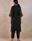 Black Embroidered Kurta Set