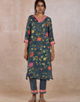 Teal Printed Kurta