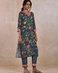 Teal Printed Kurta