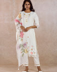 Off White Printed Kurta Set