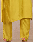 Yoke Embroidered Yellow Kurta Set