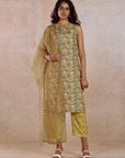Multicolor Straight Kurta with Pant and Dupatta