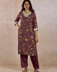 Brown Printed Kurta