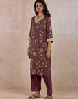 Brown Printed Kurta