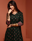 Green A line Kurta Set