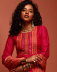 Fuchsia Solid Kalidar Kurta Set
