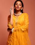 Yellow Chanderi Kurta Set