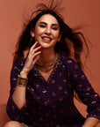 Violet Rayon A-line Short Kurta