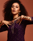 Violet Printed Kurta Set