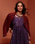 Violet Printed Gathered Dress