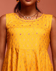 Yellow Kalidar Printed Tunic Top