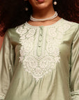 Sage Green Chikankari Kurta Set