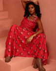 Coral Printed Muslin Kurta & Lehenga Set