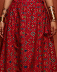 Beautiful Red Printed Lehenga Choli Set