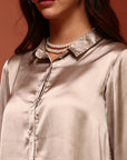 Silver Satin Shirt