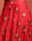 Coral Printed Muslin Kurta & Lehenga Set