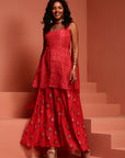 Coral Printed Muslin Kurta & Lehenga Set