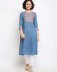 Blue Straight Kurta