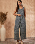 Print Sleeveless Flared Jumpsuit