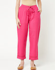 Pink Straight Cotton Pants