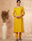 Mustard A-Line Kurta Set
