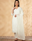 Schiffili Off-White Cotton Kurta Set