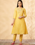 Yellow Embroidered Kurta Set