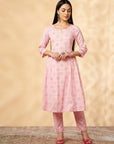 Pink Printed Kurta Set