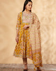 Mustard Printed Kurta Set