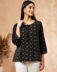 Printed Black Top