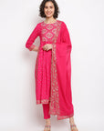 Fucshia Brocade Kurta Set