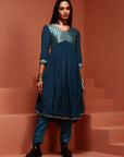 Teal Shantoon Gathered Kurta
