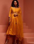 Mustard Shantoon Kalidar Kurta Set