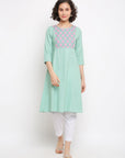 Printed Mint Kurta
