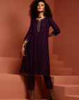 Violet Printed Kurta Set