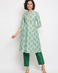 Mint Green Printed Kurta Set