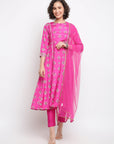 Printed Pink Anarkali Suit
