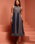 Indigo Kalidar Sleeveless Dress