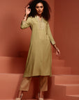 Mint Embroidered Kurta Set