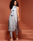 Light Blue Straight Printed Kurta Set