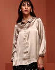 Silver Satin Shirt