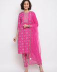 Printed Pink Kurta Suit