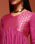 Pink Shantoon Gathered Kurta