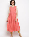 A-line Coral Kurta With Jacket