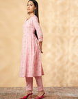Pink Printed Kurta Set